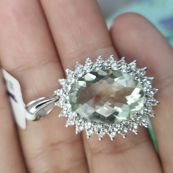 Natural amethyst and topaz pendant in sterling silver 925 - Picture 3 of 5